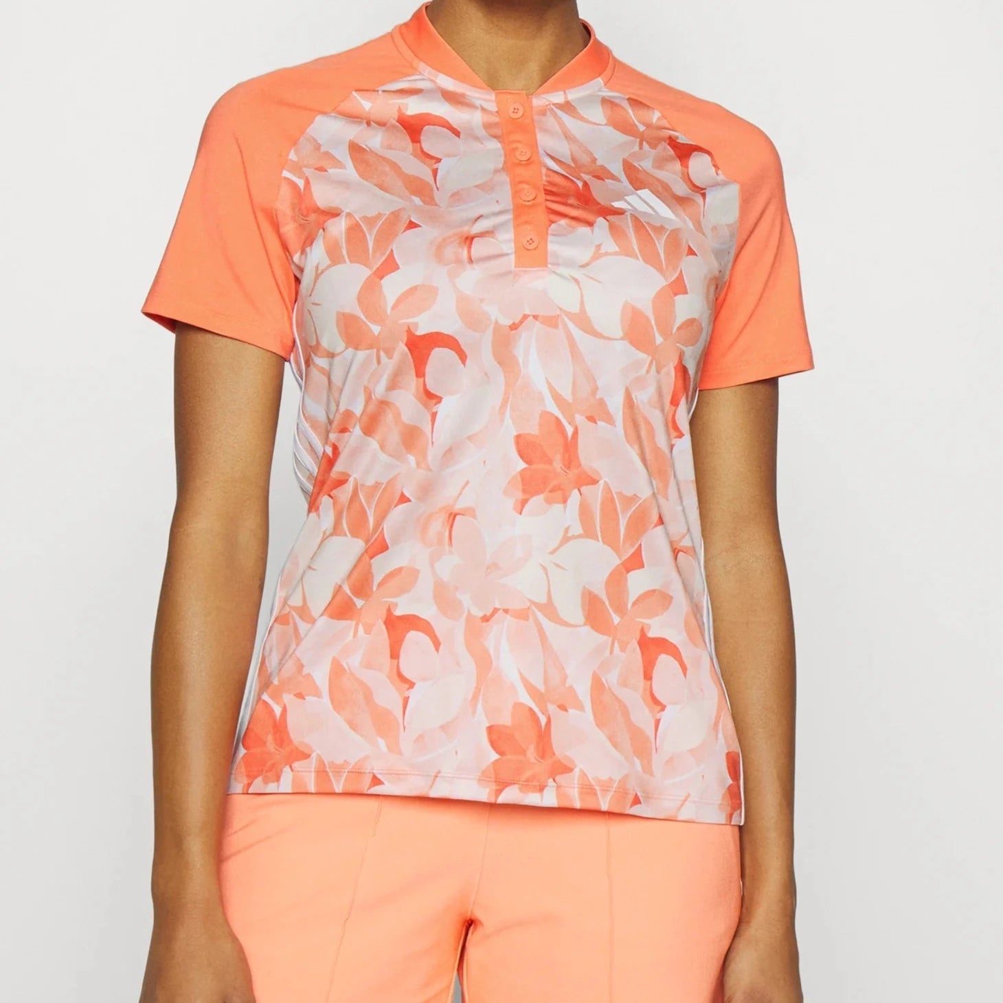 Adidas Polo femme floral corail