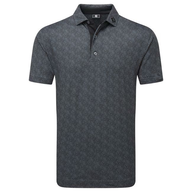 Footjoy polo en fil d'écosse imprimé mouchetée noir Gris