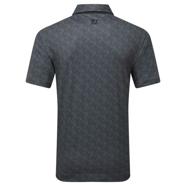 Footjoy polo en fil d'écosse imprimé mouchetée noir Gris