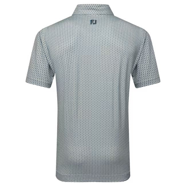 Footjoy polo en fil d'écosse imprimé pied de poule Gris