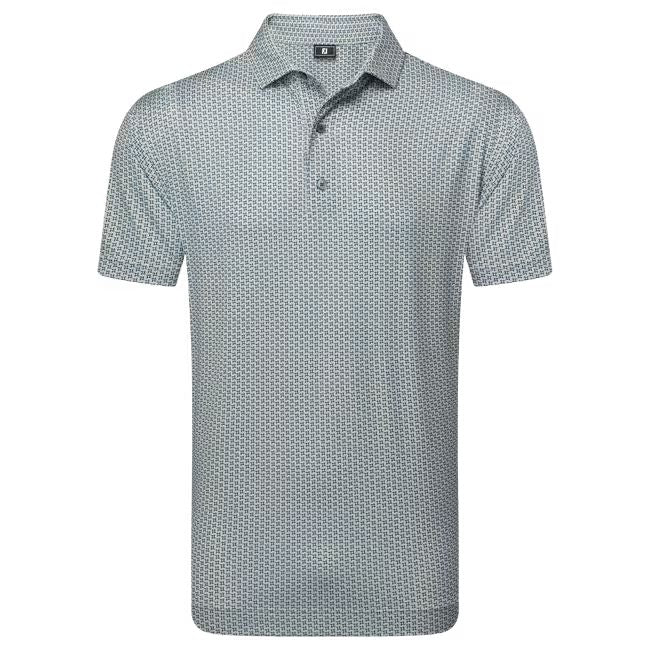 Footjoy polo en fil d'écosse imprimé pied de poule Gris