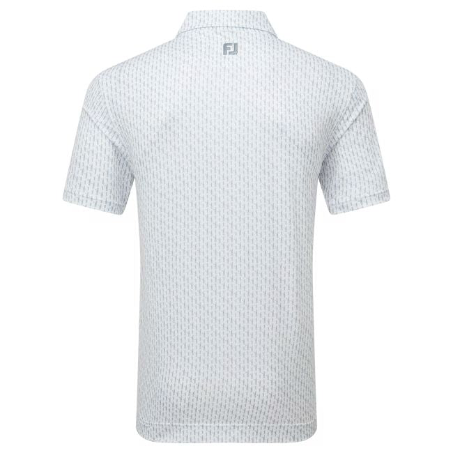 Footjoy polo en fil d'écosse imprimé Silhouette blanc gris