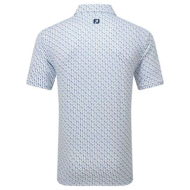 Footjoy polo en fil d'écosse imprimé Silhouette blanc Marine