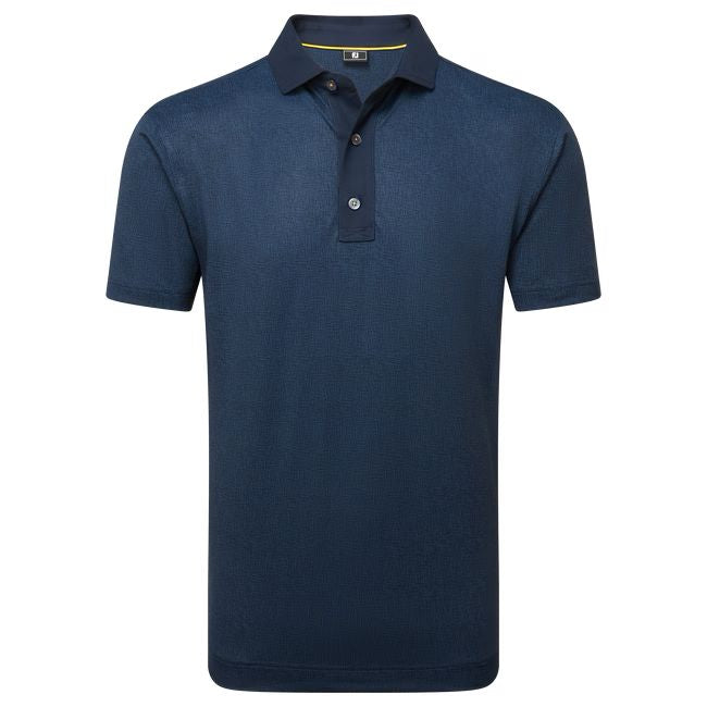 Footjoy polo en fil d'écosse imprimé texturée bleu Marine