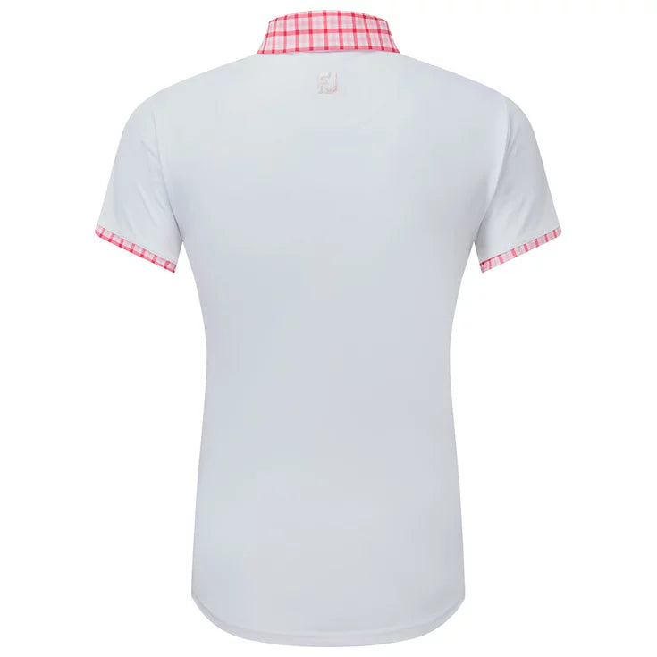 FOOTJOY polo femme avec encolure vichy white