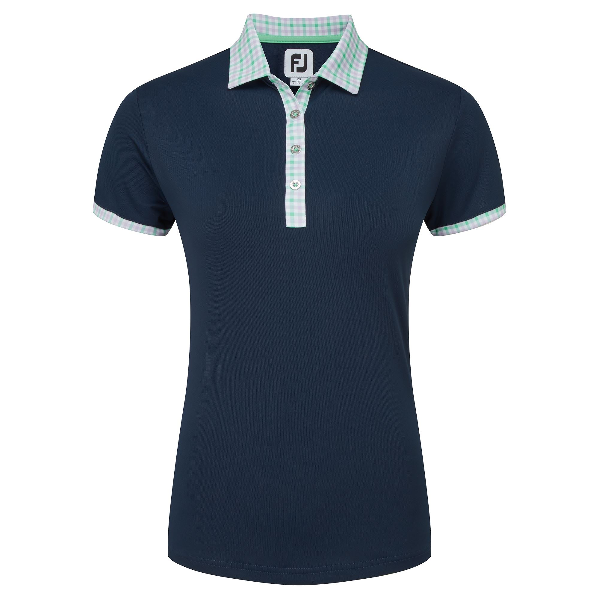 FOOTJOY polo femme gingham trim navy