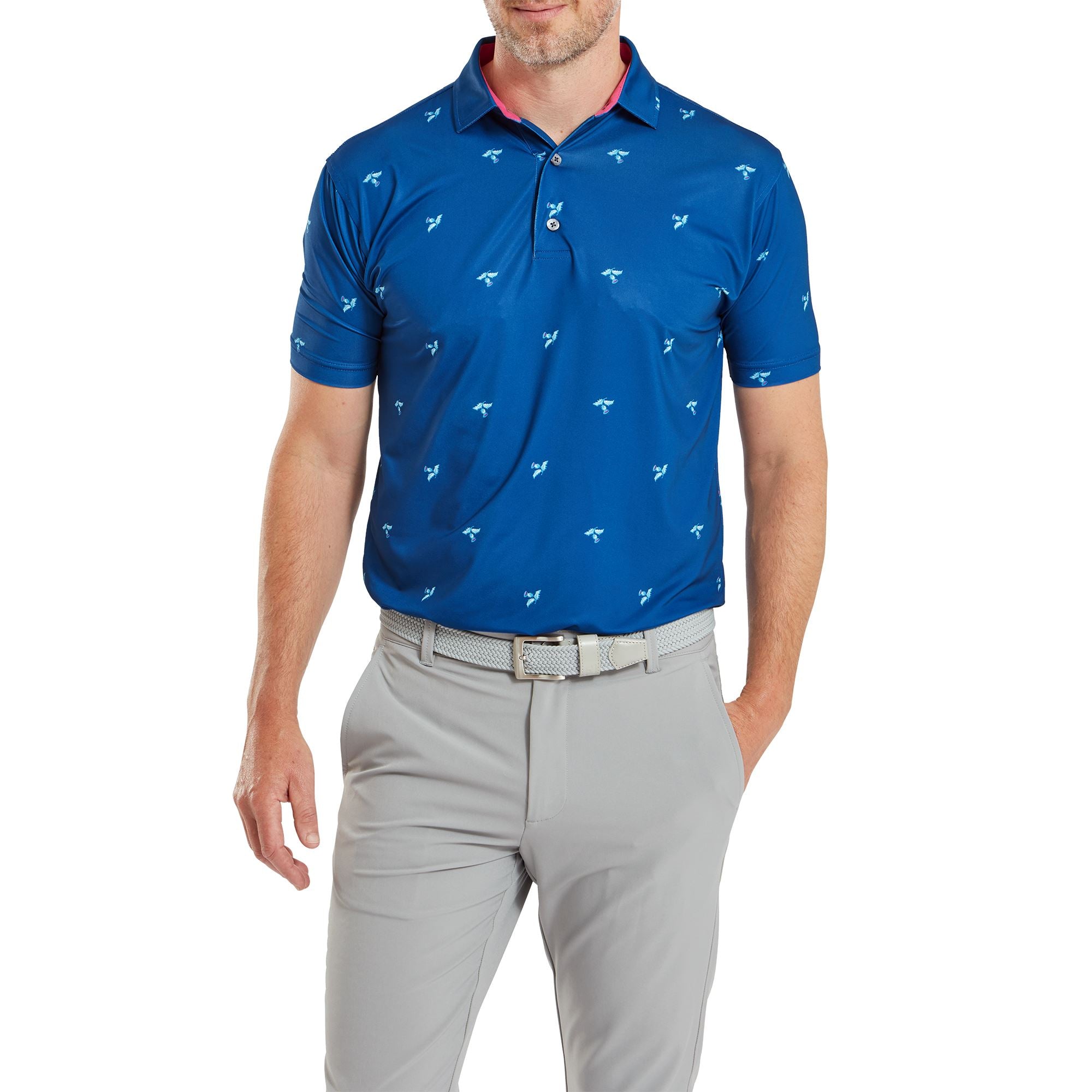 Footjoy polo thistle Lisle deep blue Polos homme FootJoy