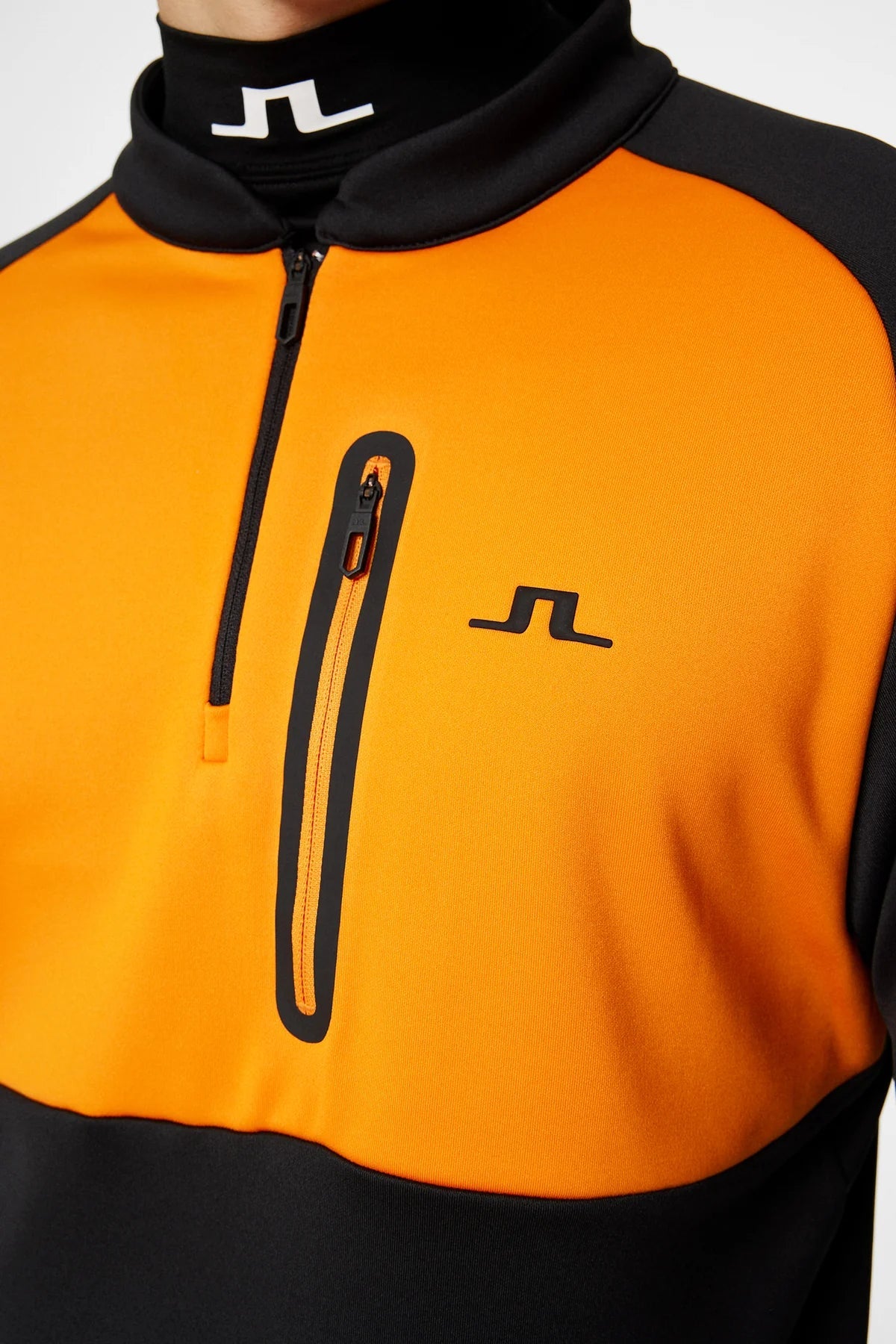 J.LINDEBERG Pull Quart de zip ADAM MIDLAYER Black Orange