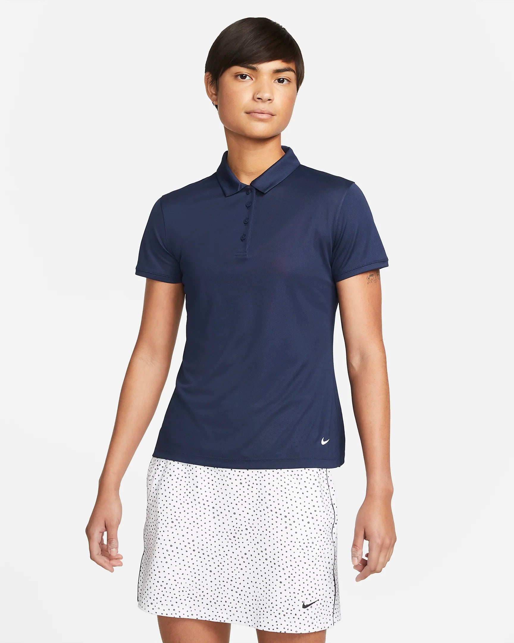 NIKE POLO DRI FIT FEMME BLEU