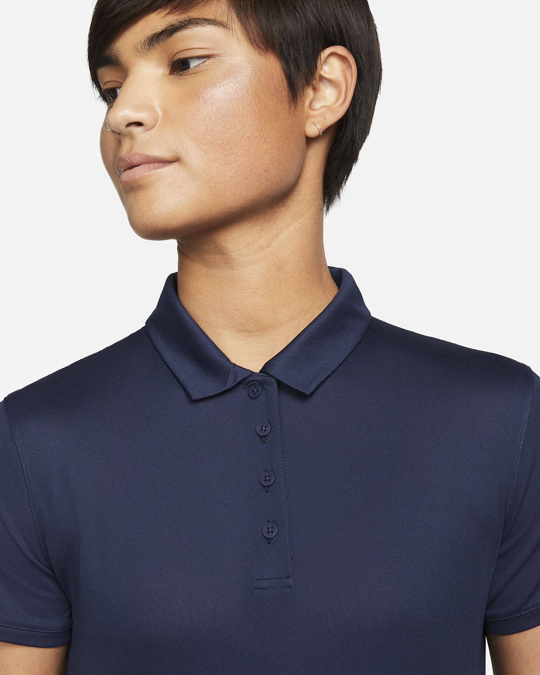 NIKE POLO DRI FIT FEMME BLEU