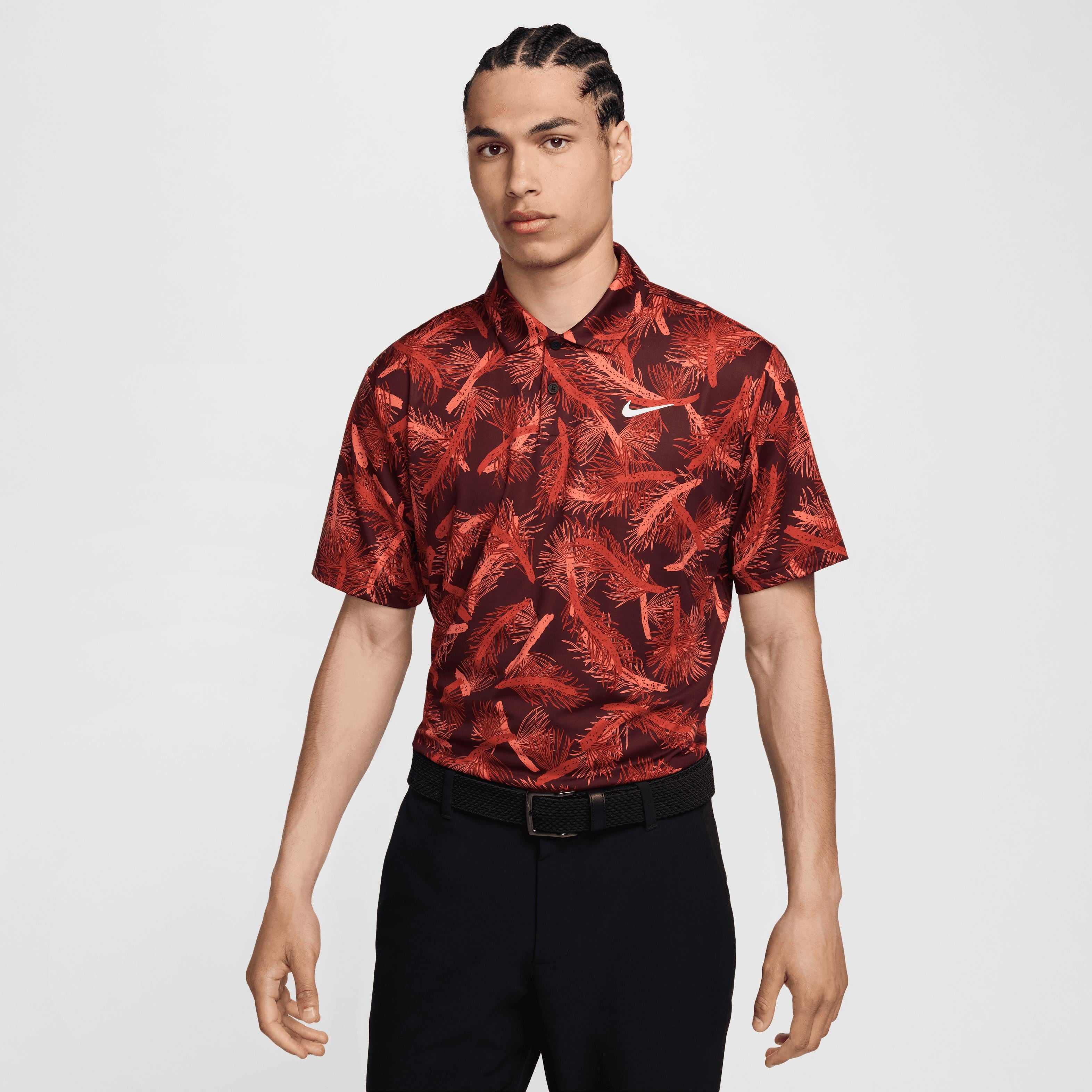 NIKE POLO DRI-FIT TOUR PINE ROUGE