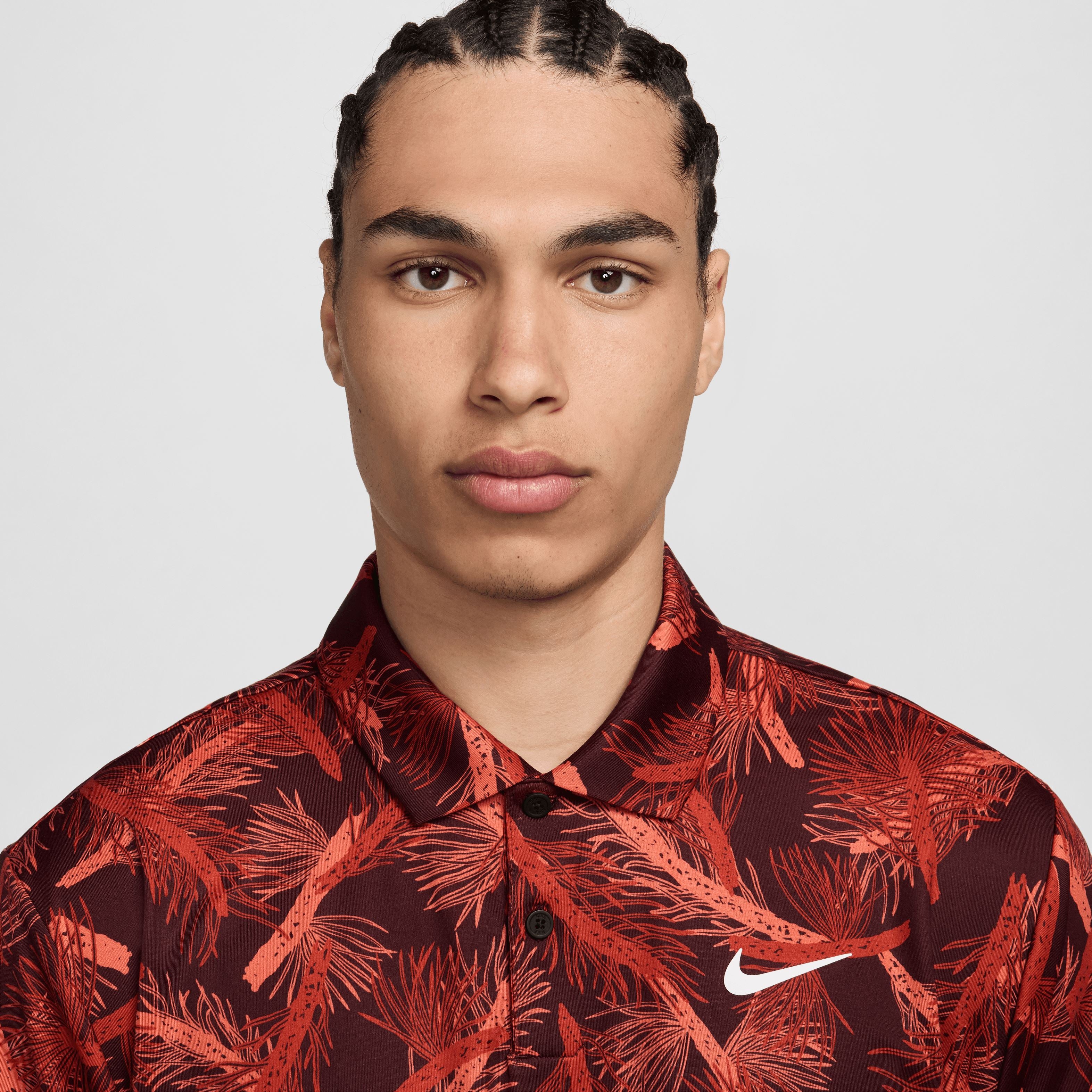 NIKE POLO DRI-FIT TOUR PINE ROUGE