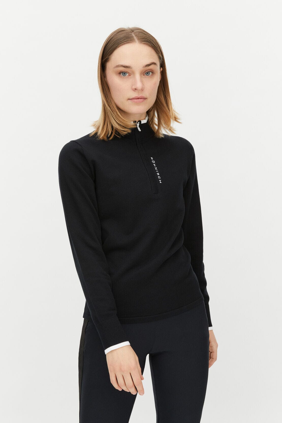 Röhnisch knitted half zip, Black