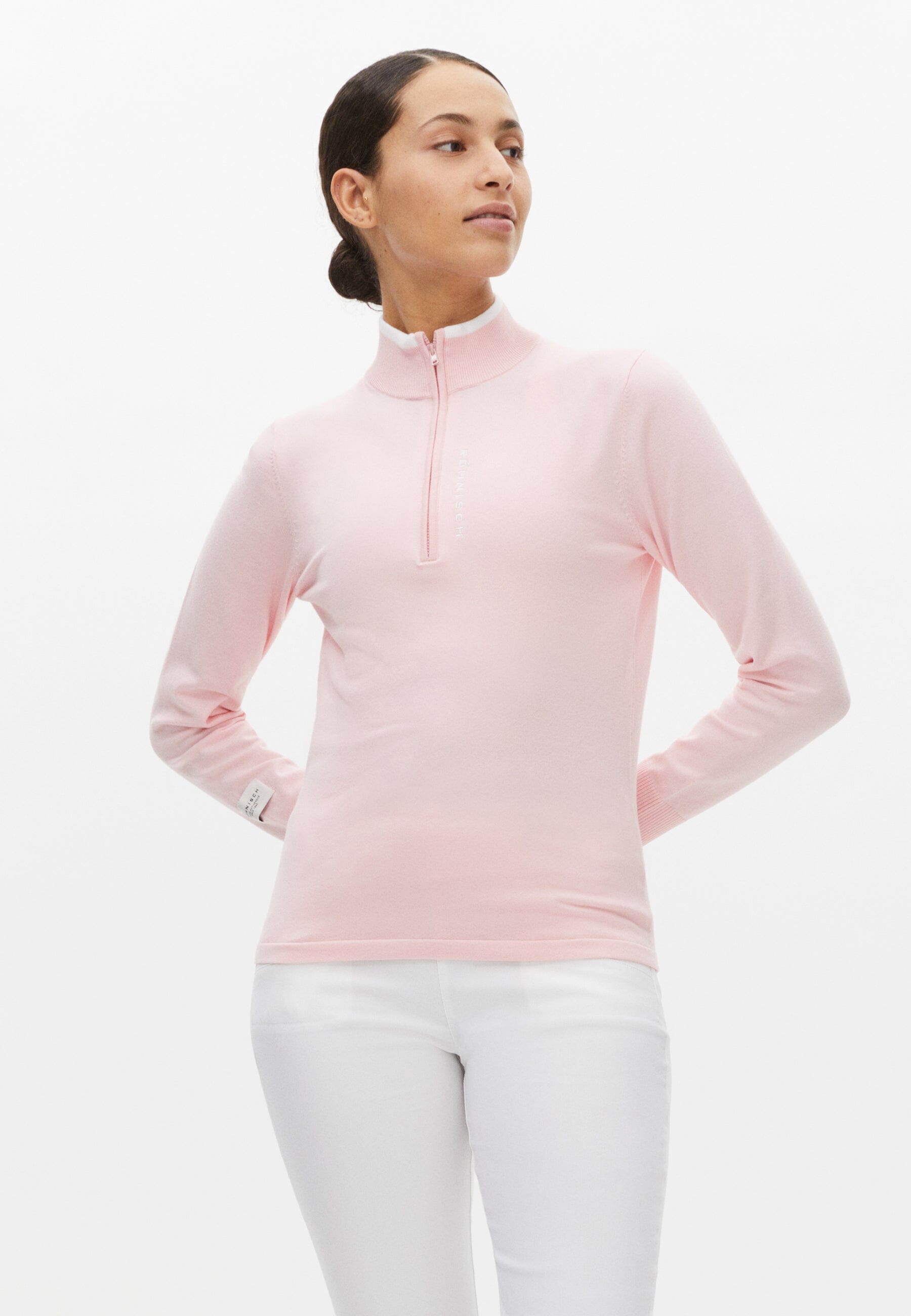 Röhnisch knitted half zip Orchid Pink