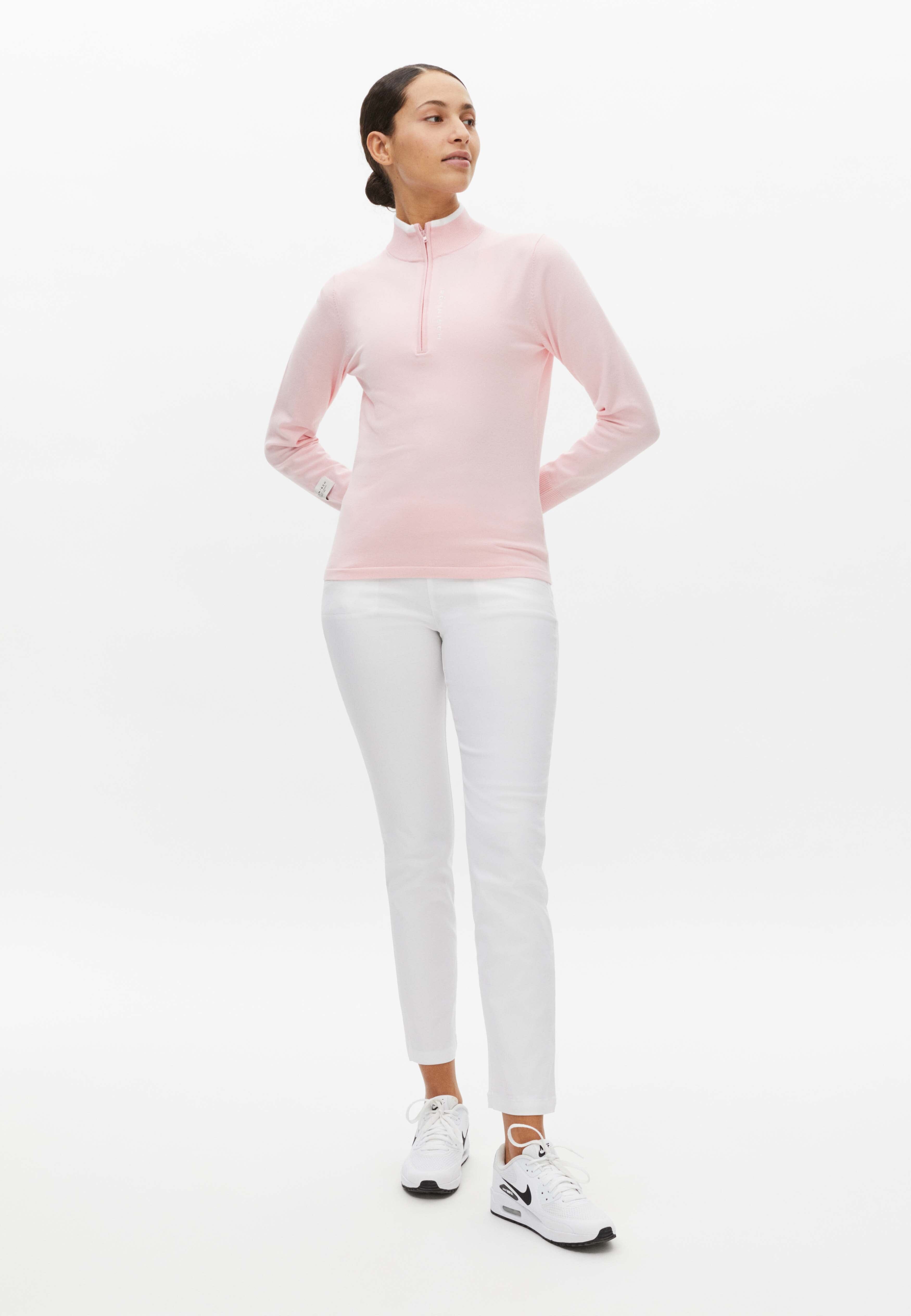 Röhnisch knitted half zip Orchid Pink