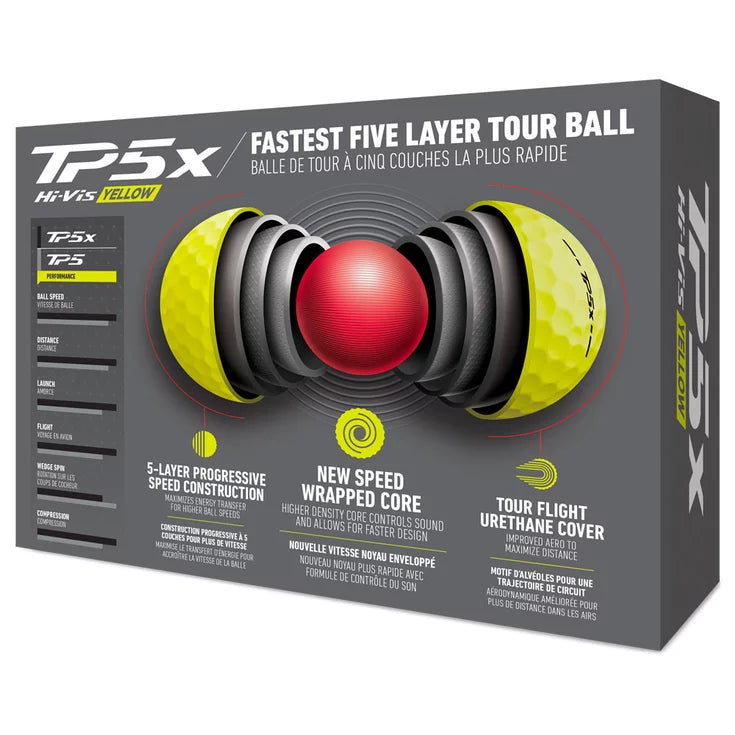 TAYLORMADE BALLES TP5X Jaune 2024