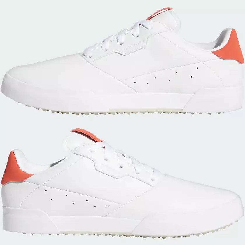 adidas Chaussures de golf adicross retro Cloud White / Altered Amber / Aluminium