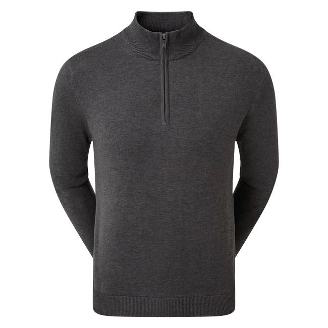 Footjoy 1/2 Zip Pull en laine Membrane Charbon