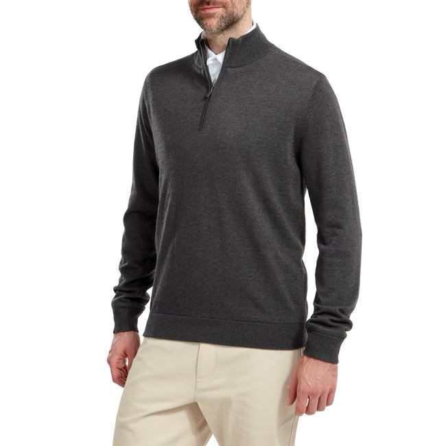 Footjoy 1/2 Zip Pull en laine Membrane Charbon