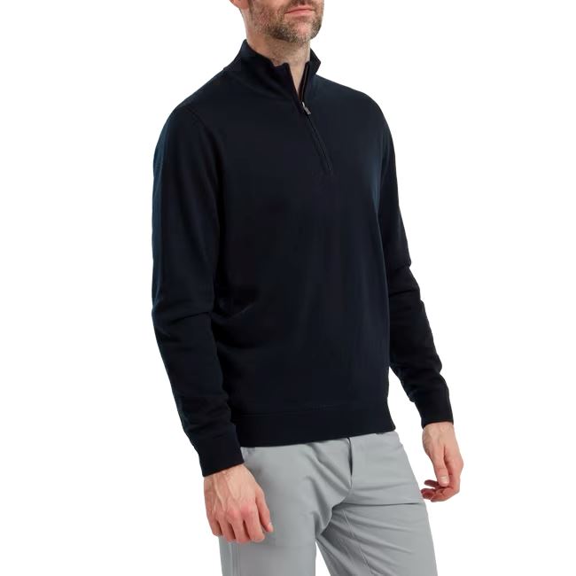 Footjoy 1/2 Zip Pull en laine Membrane Navy