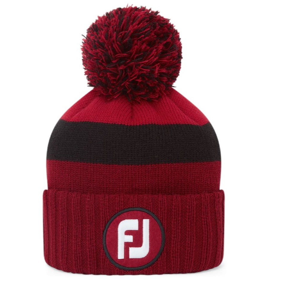 Footjoy bonnet à pompom Tonal Red black 2022