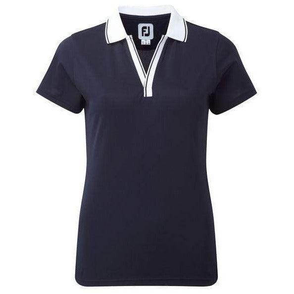 FOOTJOY POLO FEMME STRETCH PIQUE COL V Blanc