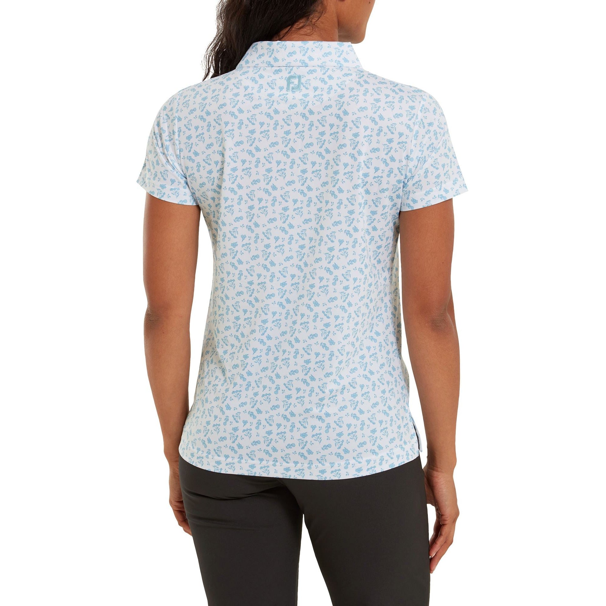 Footjoy polo imprimé Floral Blanc bleu