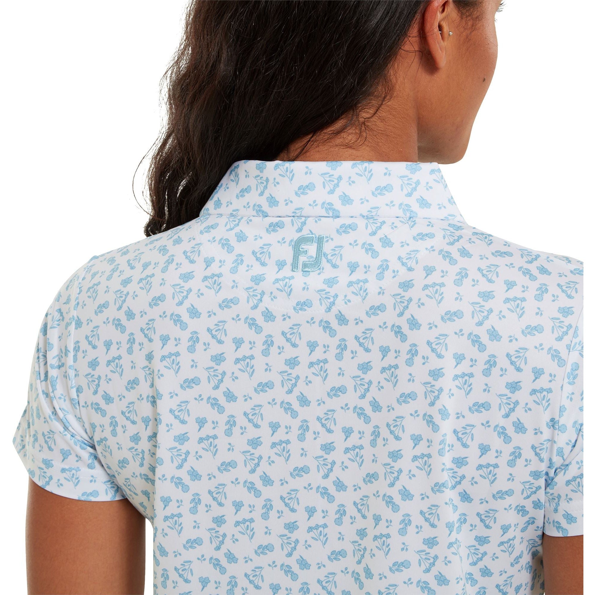 Footjoy polo imprimé Floral Blanc bleu