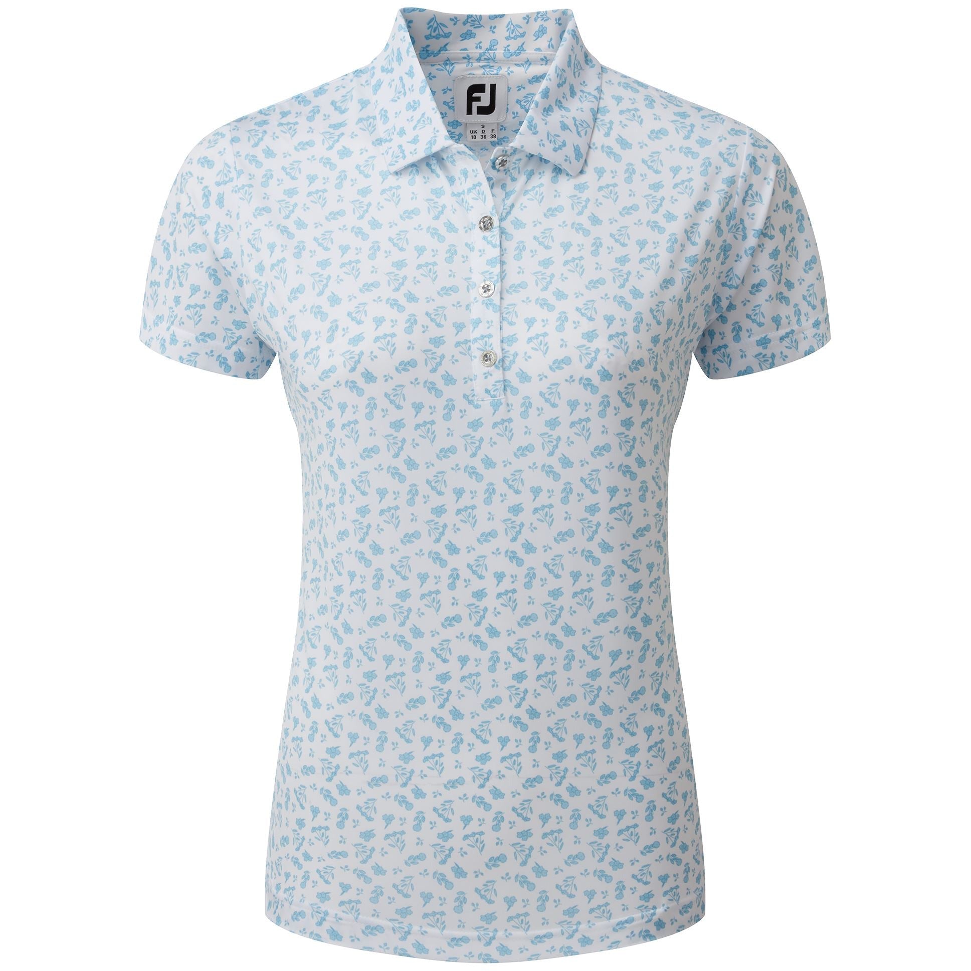 Footjoy polo imprimé Floral Blanc bleu