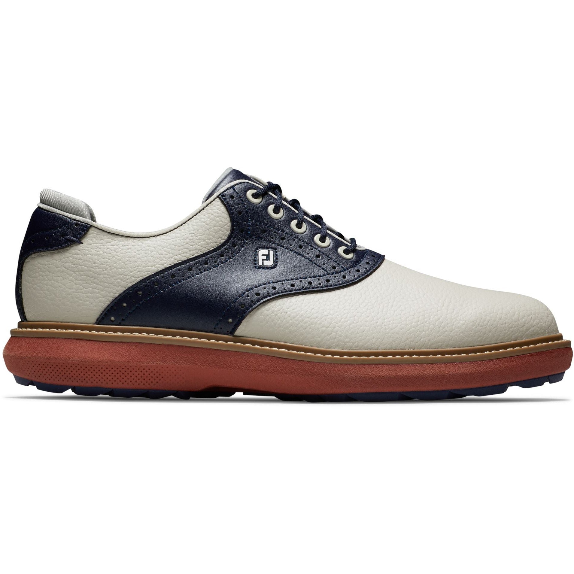 Footjoy Traditions spikeless Blanche bleu gris rouge