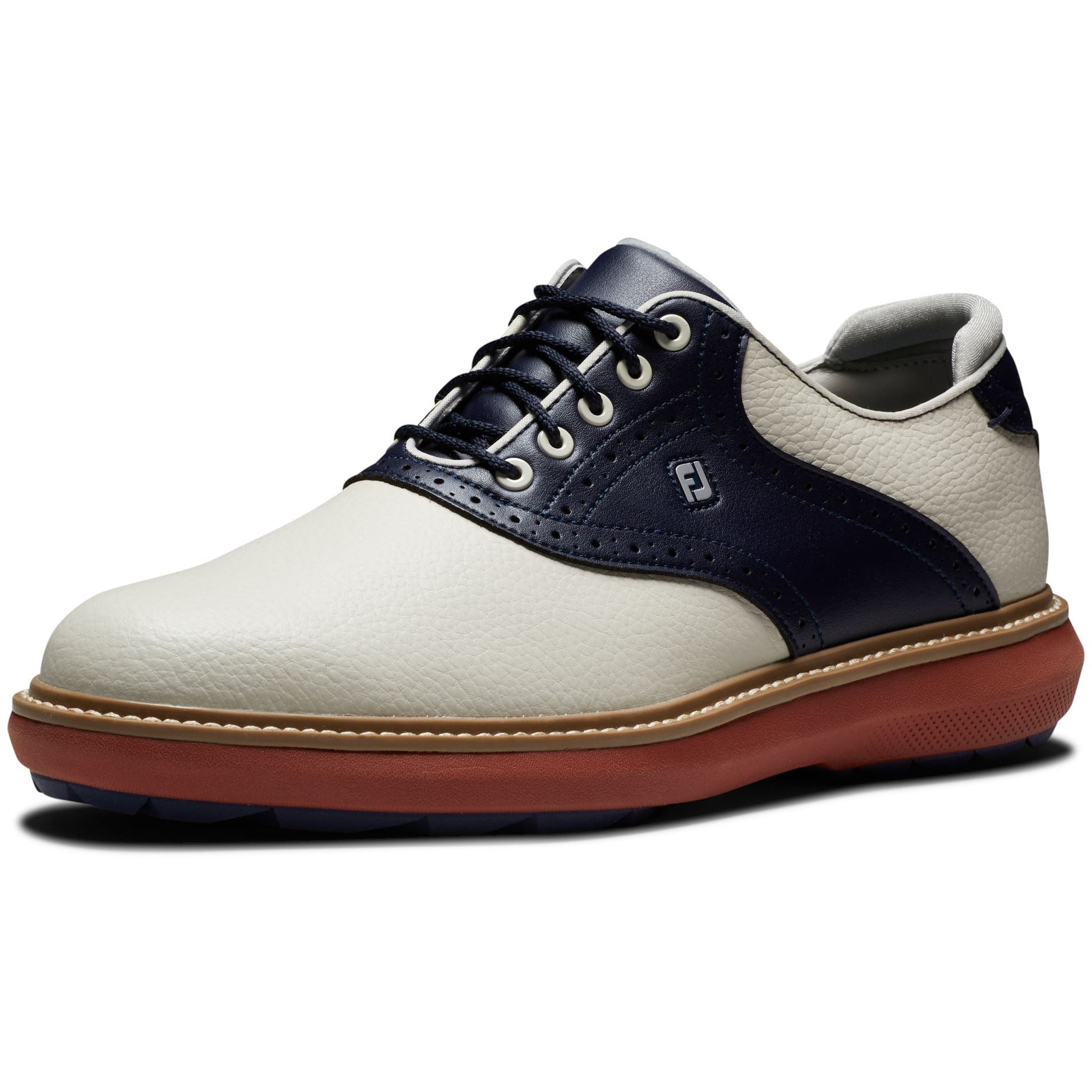 Footjoy Traditions spikeless Blanche bleu gris rouge