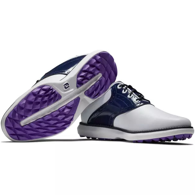 Footjoy Traditions spikeless LADY Blanche Navy violet