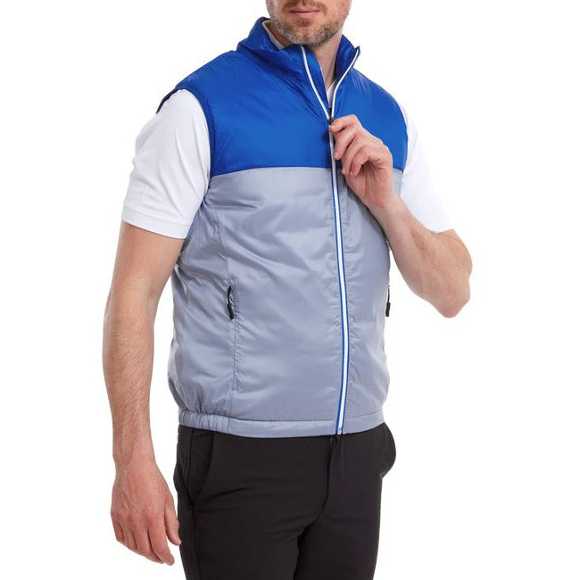 Footjoy Veste sans manche thermal légère gris bleu royal