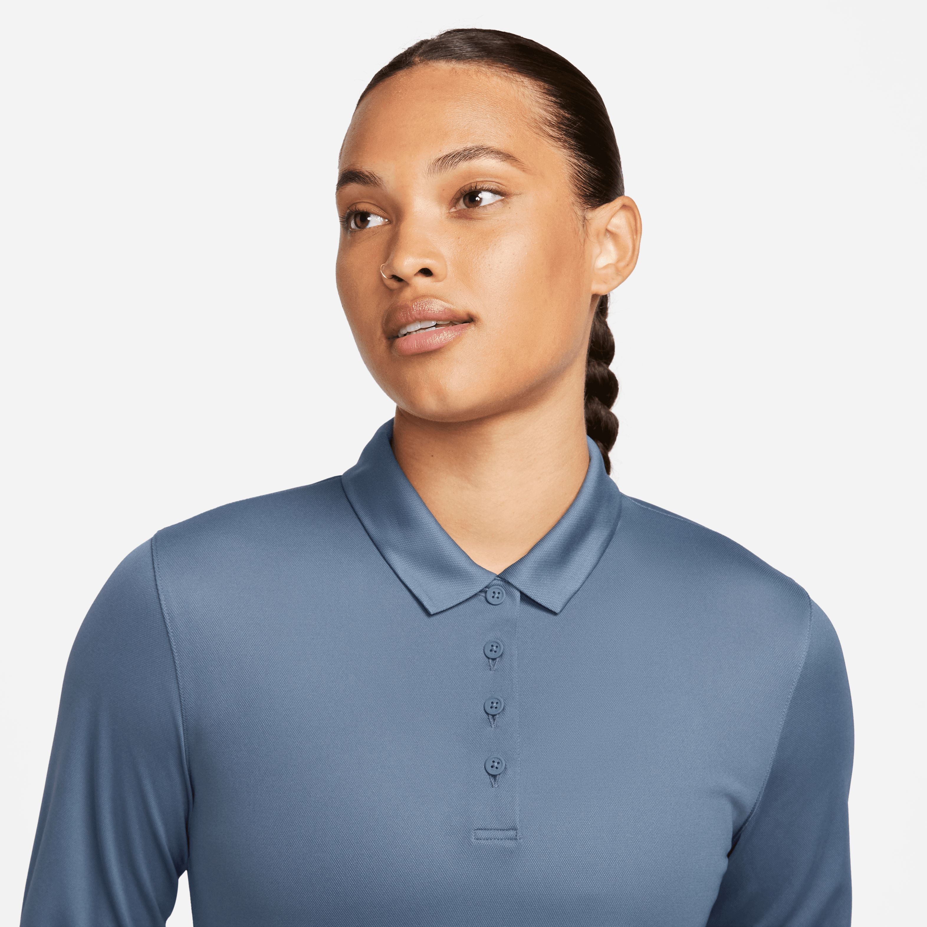 Nike Polo Manche Longue Femme Bleu