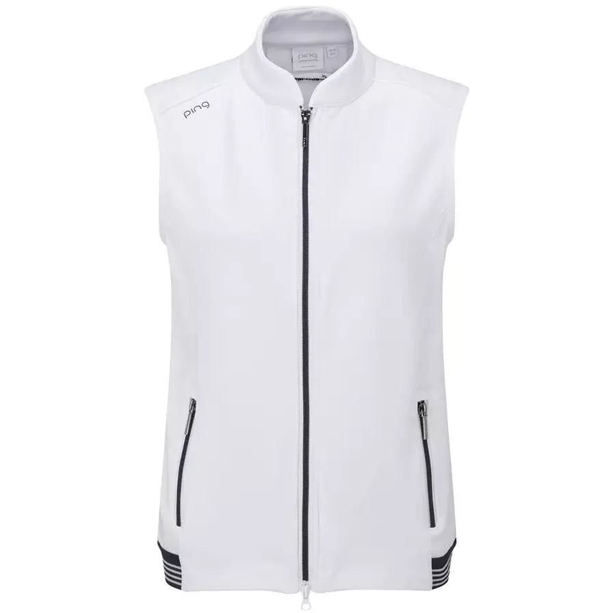 Ping 2023 Gilet Dot Femme Sans manche Marine Blanc