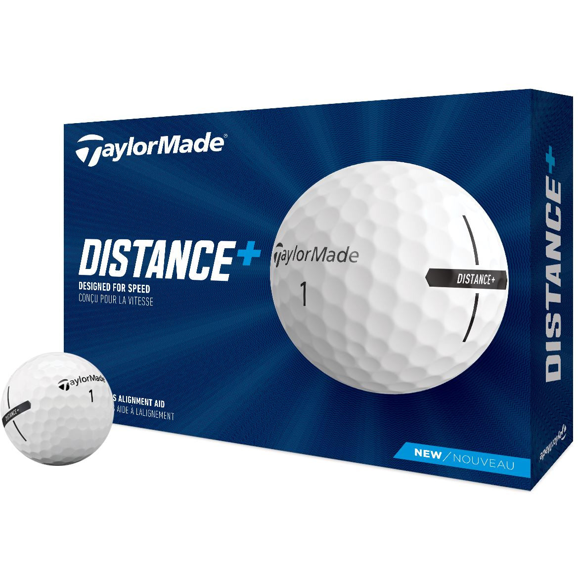 TaylorMade Balles Distance+ Blanche (boite de 12)