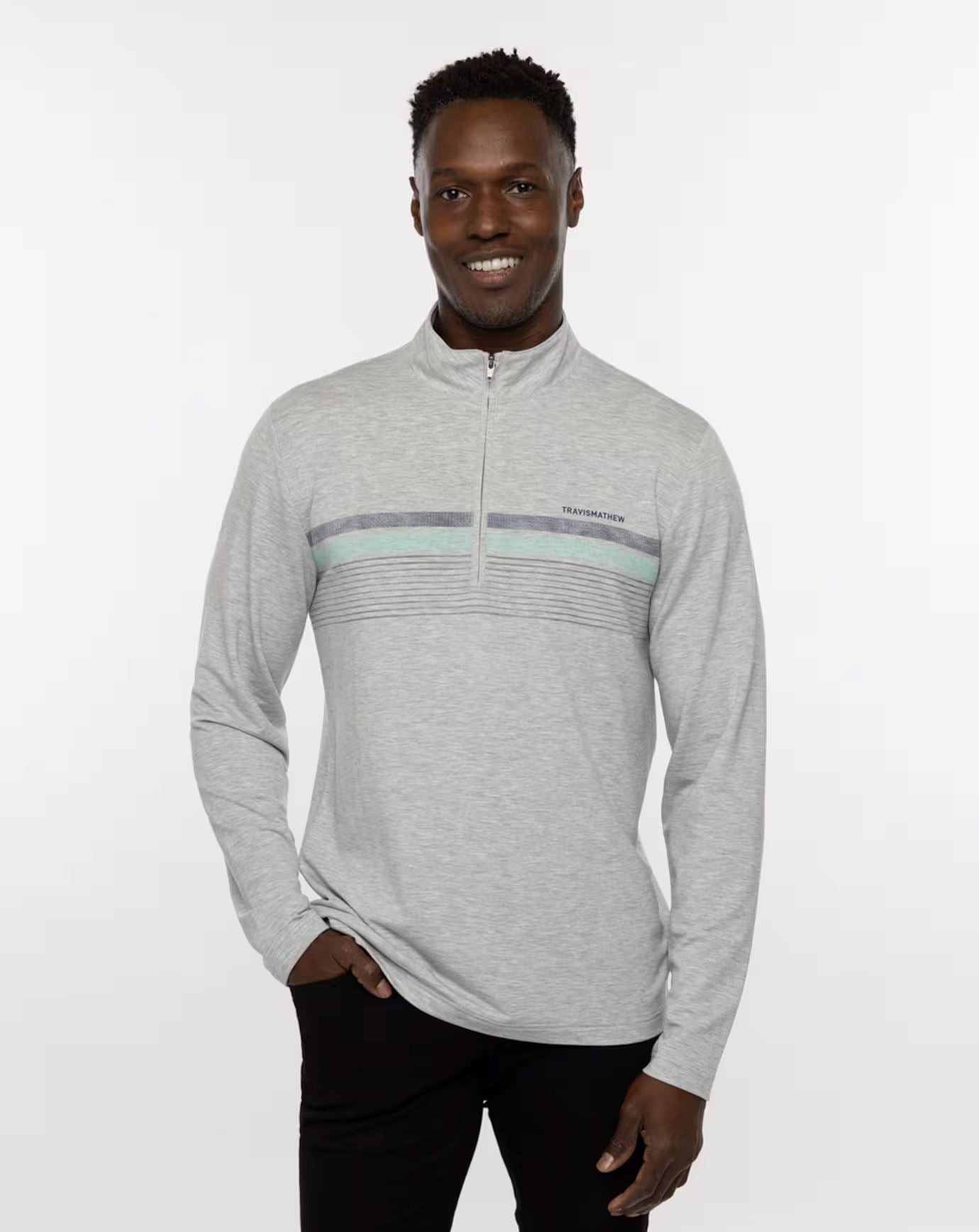 TRAVIS MATHEW 1/4 ZIP TWIST OF LIME